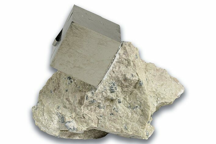 Natural Pyrite Cube In Rock - Navajun, Spain #325015